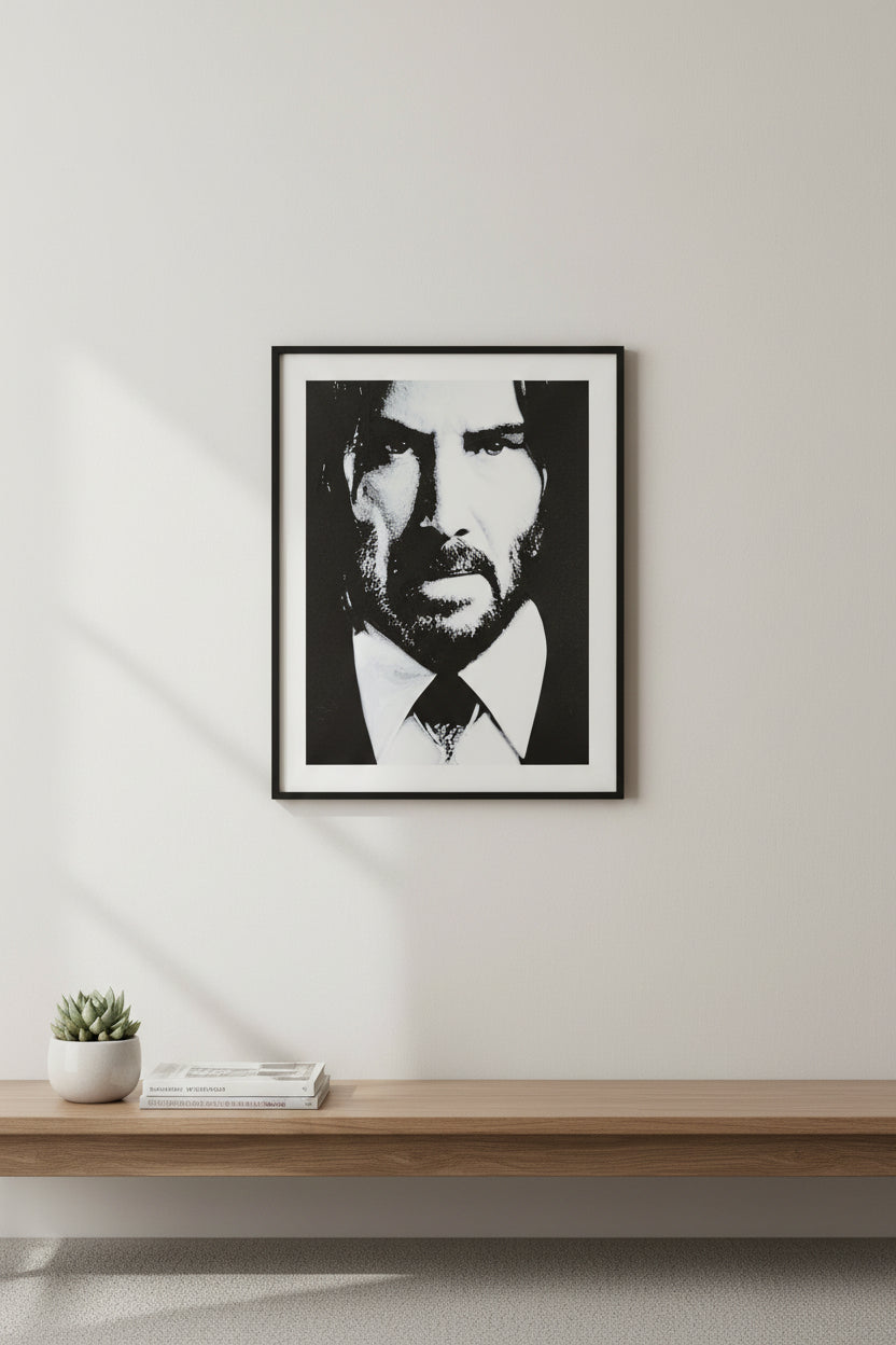 John Wick HueForge 3D Print Wall Art – Cinematic Portrait Decor (20cm x 16cm)