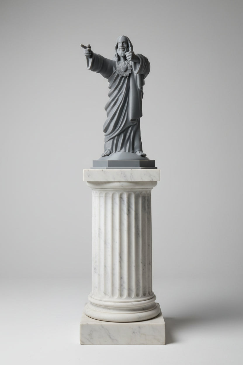 Buddy Jesus 3D Printed Figure – Humorous Iconic Decor (16.5cm Tall, 7cm Base)
