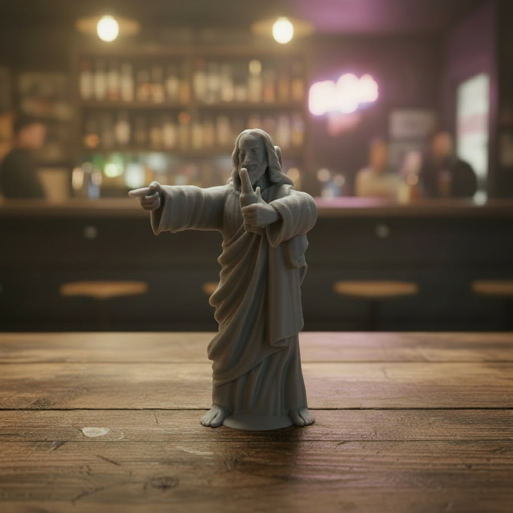 Buddy Jesus Bottle Opener – 3D Printed Grey (10cm)