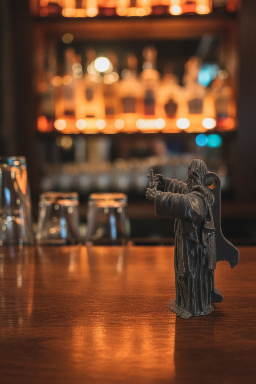 Buddy Jesus Bottle Opener – 3D Printed Grey (10cm)